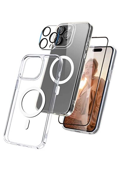 Generic جراب حماية من ماك سيف مع لاصق شاشة زجاجي 5D وحماية للكاميرا لجهاز iPh...