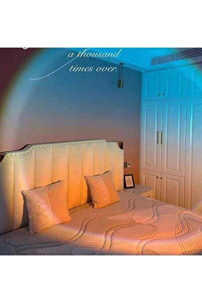 PHONE PLANET مصباح أرضي بإسقاط غروب الشمس باللون الأصفر