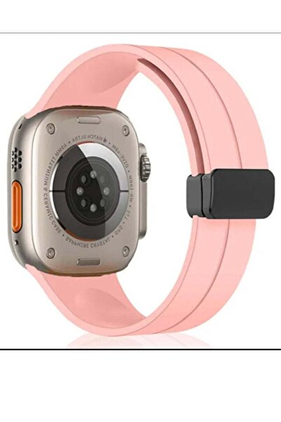 Generic Apple watch band with magnetic closure modern shape size 49 pink
