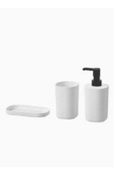 Generic طقم حمام متعدد الأشكال مكون من 3 قطع باللون الأبيض