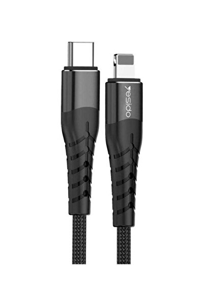 Yesido كابل بيانات شحن سريع PD Type-C أسود