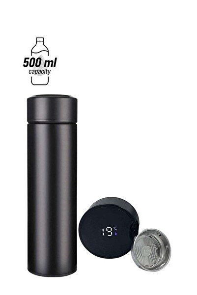 XIUWOO Stainless Steel Vacuum Water Bottle with Smart LCD Touch Screen Black