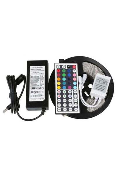 Generic RGB Water Resistant LED Strip Lights With Remote Control And Power Adapter Multicolour 5meter