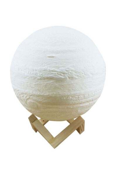 Generic 3D Printed Moon Globe Lamp White/Beige 8cm