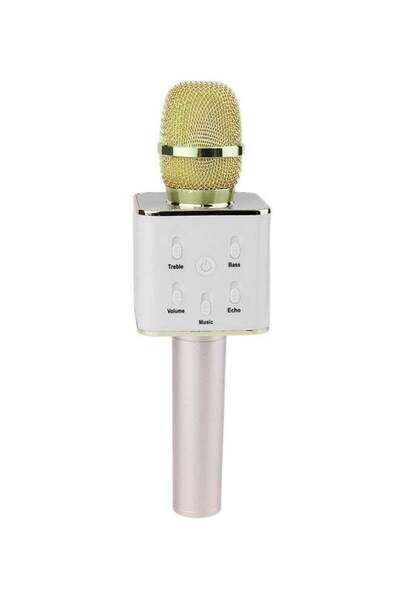 Generic ميكروفون كاريوكي صغير محمول Q7 لاسلكي يعمل بالبلوتوث