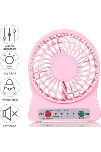 Generic مروحة مكتب صغيرة بمنفذ USB H32755P_JX وردية