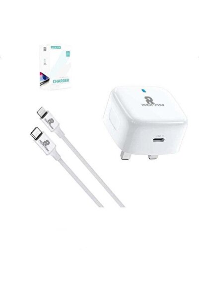 ROCK POW iPhone 14 PD 20W Type C Fast Charging Wall Plug with iPhone Lightning Cable