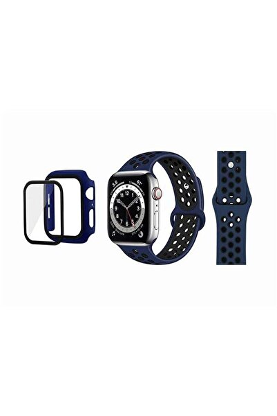 Perfii سوار بديل ممتص للصدمات لساعة Apple Watch Series 6/SE/5/4 أزرق داكن
