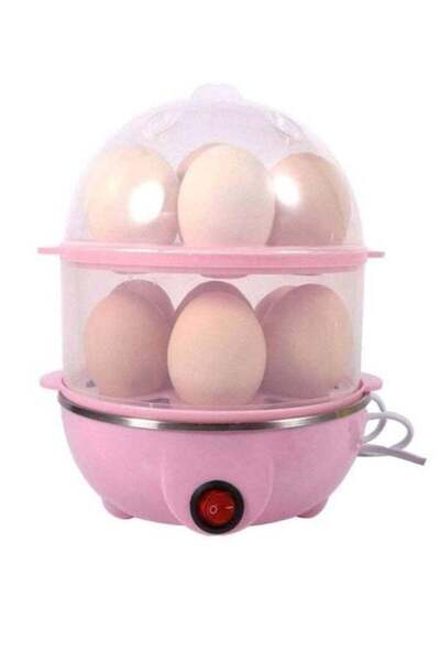 Generic جهاز بخار البيض مزدوج الطبقات بسعة 14 بيضة وقوة 350 واط