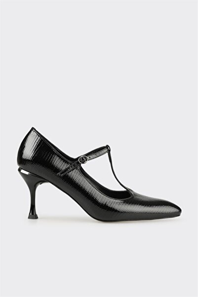 Elle Shoes Siyah Kadın Orta Topuk Ayakkabı