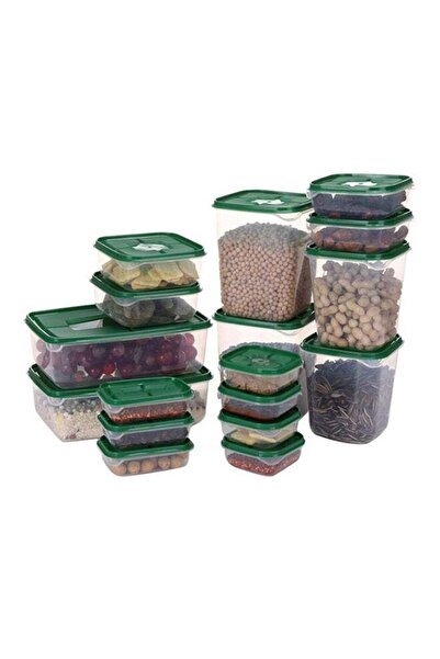 Generic 17-Piece Microwave Sealed Food Storage Box Set Green