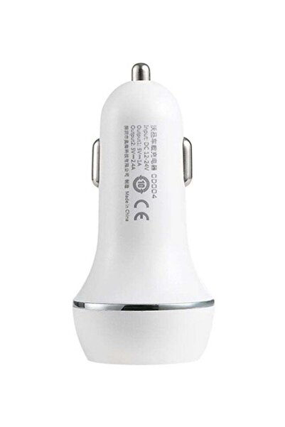 wopow Dual USB Car Charger White/Silver