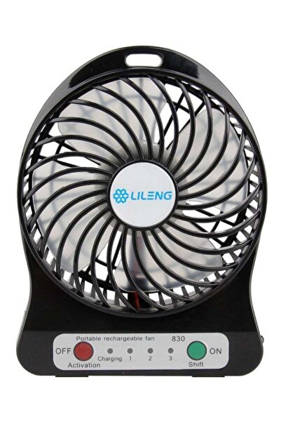 Generic مروحة صغيرة قابلة لإعادة الشحن 4.5 واط n1658000261 سوداء