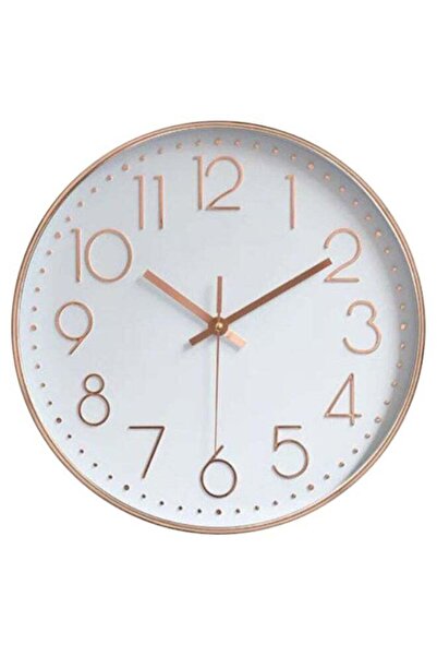 Generic ساعة حائط دائرية ذهبية/بيضاء 30 × 30 سنتيمترًا