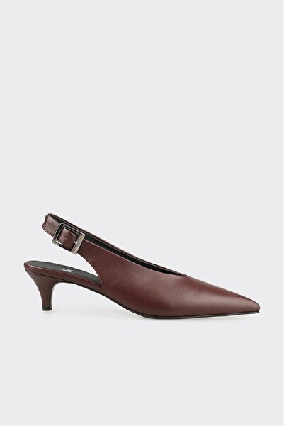 Elle Shoes Bordo Deri Kadın Ayakkabı