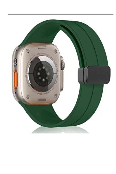Generic Apple watch strap with magnetic closure size 45 olive color