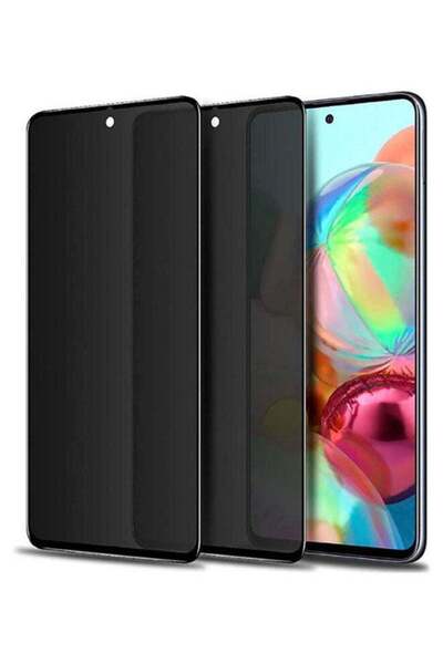 Generic واقي شاشة زجاجي مقوى للخصوصية لهاتف سامسونج جالاكسي A72 - أسود وشفاف