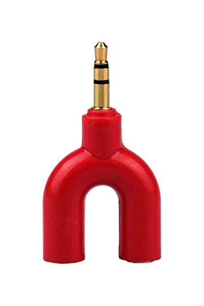 Voberry محول موزع صوت 3.5 ملم أحمر/ذهبي