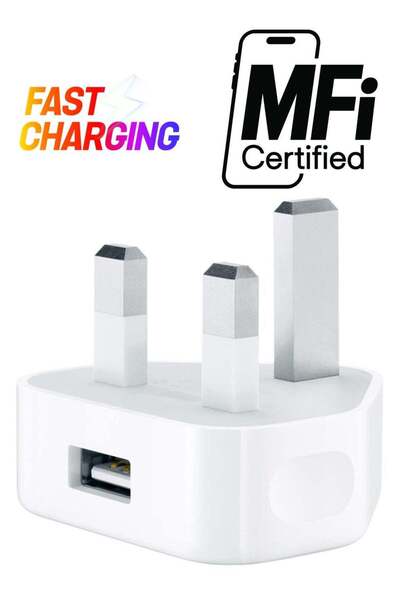 Generic 3-Pin Wall Charger Power Adapter White