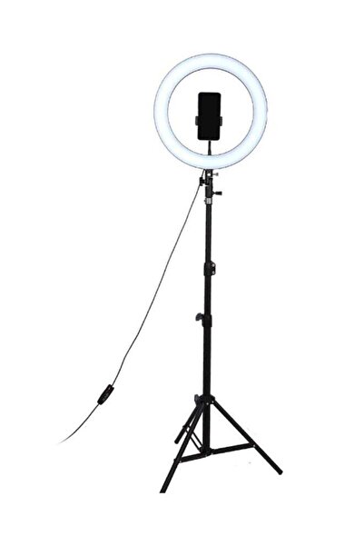 East Lady حلقة إضاءة LED للتصوير الفوتوغرافي مع حامل ثلاثي القوائم أسود/أبيض