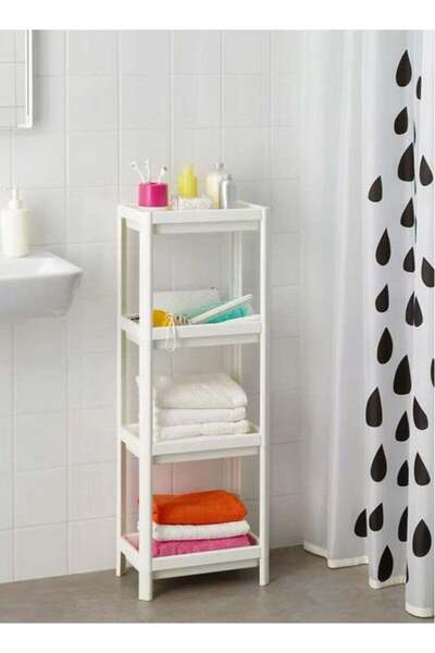 Generic White Multipurpose Bathroom Shelf