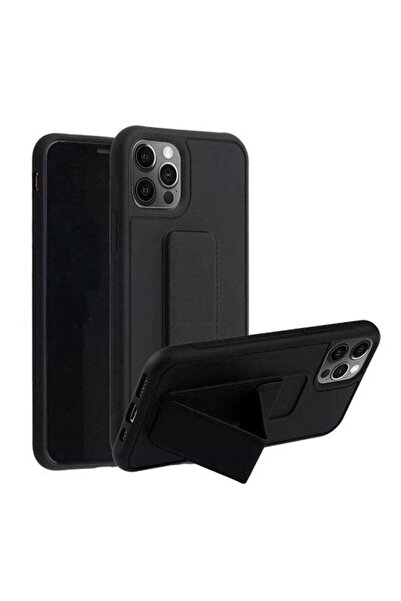 Margoun غطاء حماية مع حامل للإصبع لهاتف Apple iPhone 12 Pro Max أسود