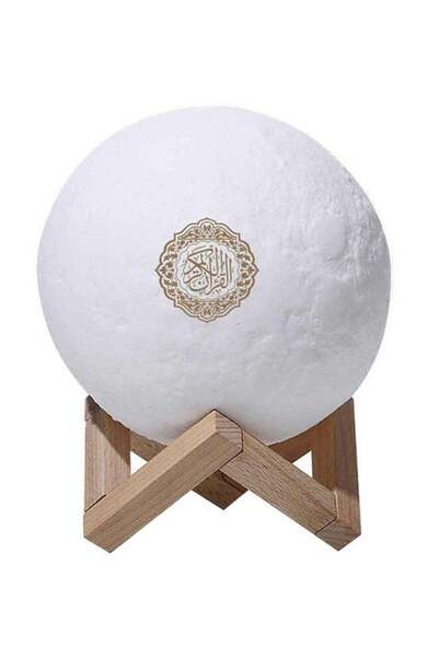 Generic LED Touch Moon Lamp Quran Bluetooth Speaker White