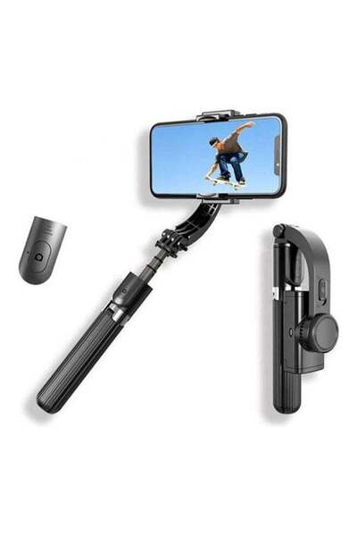 Generic مثبت الهاتف المحمول L08، مثبت جيمبال مضاد للاهتزاز، عصا سيلفي، حامل ث...