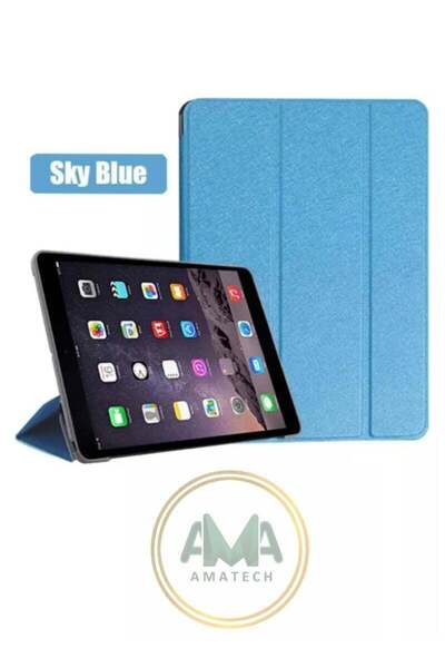 Generic Smart leather bag in cyan color with smart feature for iPad AIR 4 10.9 inches