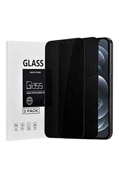 ROCK POW واقي شاشة الخصوصية من الزجاج المقوى من قطعتين لهاتف iPhone 12/12 Pro...