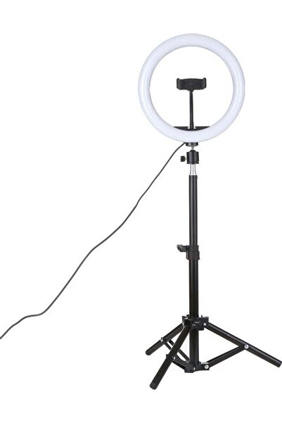 Generic مصباح LED دائري لكاميرا السيلفي بجهد 5 فولت 7 وات مع حامل ثلاثي تلسكو...