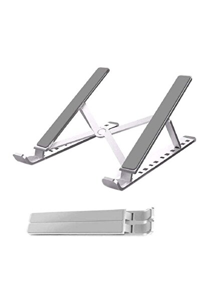 IKBEN حامل كمبيوتر محمول محمول خفيف الوزن وجيد التهوية باللون الفضي