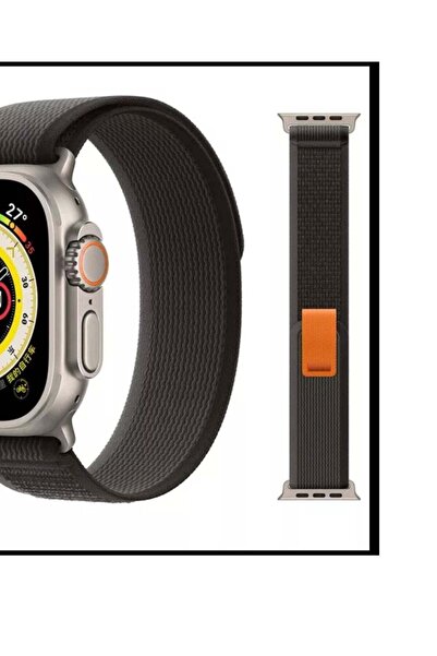 Generic Apple Watch band new shape black color with gray size 45