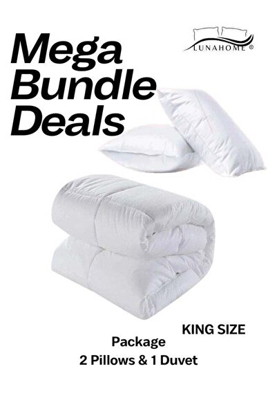 LUNA HOME عرض كومبو: 1 لحاف مقاس كينج 220*240 سم و2 وسادة 50*75 سم