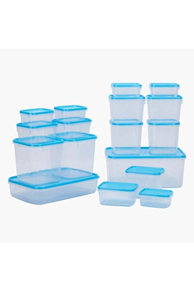 Generic 17-Piece Food Container Set Clear/ Blue