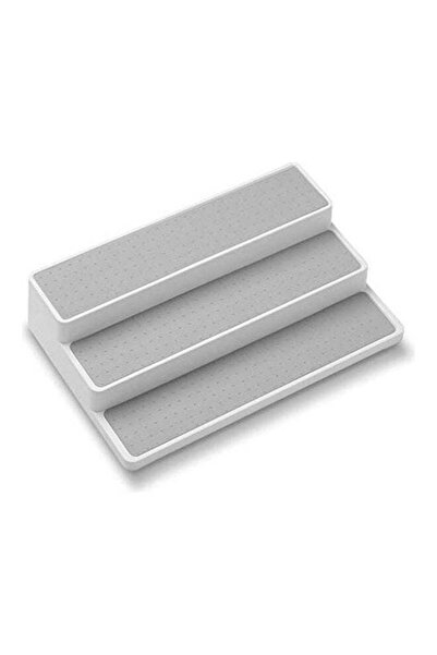 Generic رف توابل ثلاثي الطبقات أبيض/رمادي 36.5x24x8.5 سم