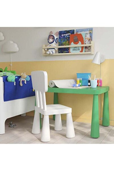 Generic طاولة أطفال مستطيلة خضراء مع كرسي أطفال أبيض