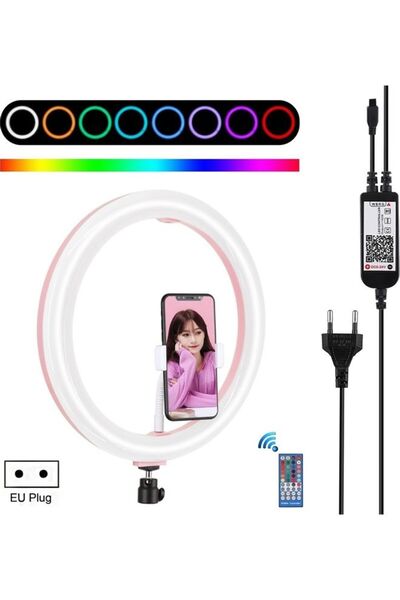 PULUZ ضوء حلقي LED قابل للتعتيم باللون الأحمر/الأخضر/الأزرق