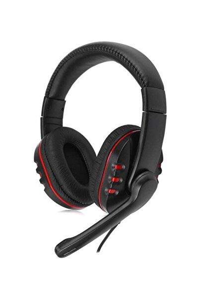 Generic سماعة ألعاب سلكية بمنفذ USB مع ميكروفون لأجهزة PS4/PS3/XBOX 360، لون أسود