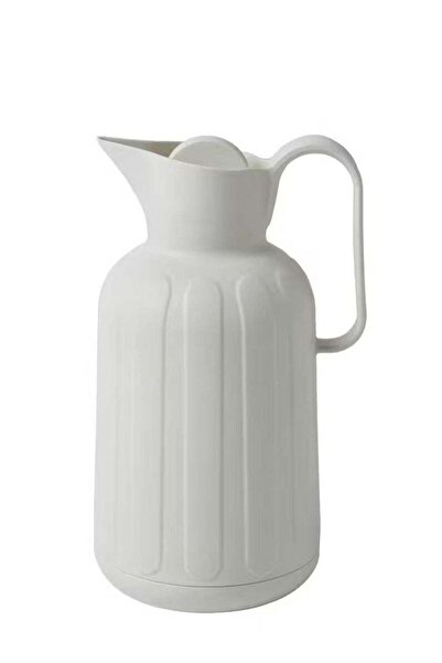 Generic ترمس كبير سعة 1.6 لتر باللون الأبيض العاجي للمشروبات الساخنة