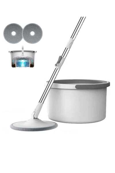 Generic ممسحة أرضية بمقبض ودلو من الألياف الدقيقة قابل للإزالة مع منشفتين