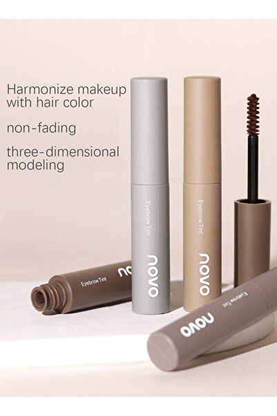 No-vo Eyebrow Tint, Semi Permanent Waterproof Smudge Proof Long Lasting Eyebrow Tattoos(Light Brown 04#)