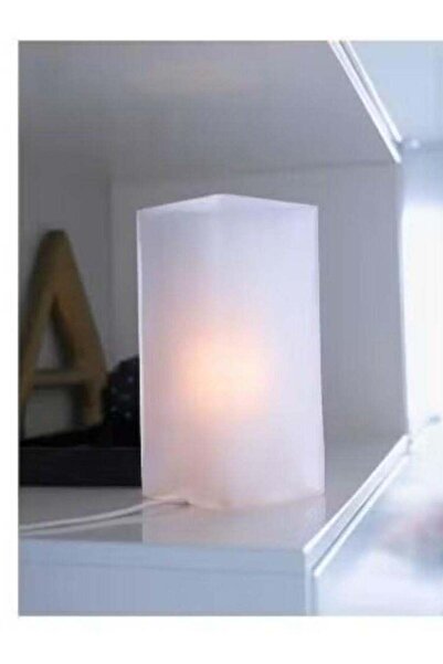 Generic مصباح طاولة زجاجي أبيض مصنفر