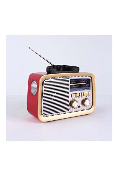 Generic راديو محمول ريترو FM/AM/SW ثلاثي الموجات مع مشغل MP3 وبلوتوث YS-3188BT أحمر