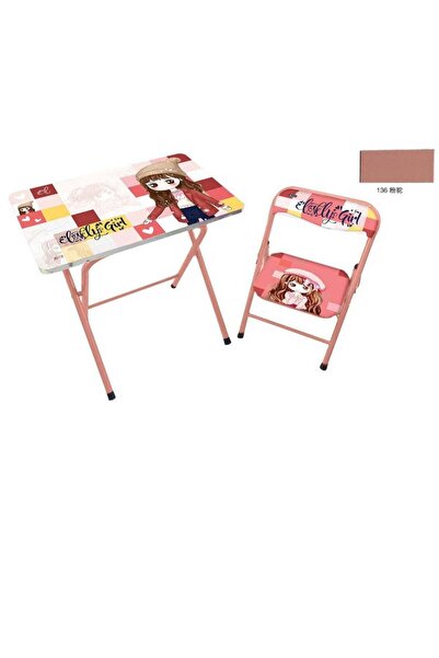 Generic Educational Study Table And Chair With Attachment Multicolour