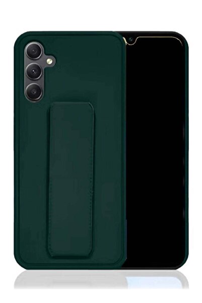 Generic Hand Grip Foldable Magnetic Kickstand Wrist Strap Finger Grip Case Cover For A15 Dark Green