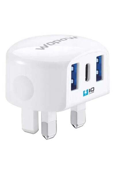 wopow 2-Port USB Power Boost IQ Wall Charger White
