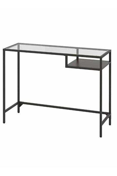 Generic طاولة كمبيوتر محمول، أسود، زجاج، 100×36 سم