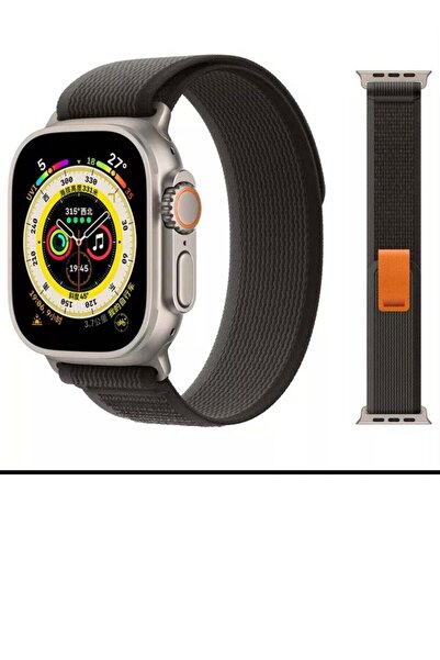 Generic سوار ساعة ابل الجديد لون اسود مع رمادي مقاس 42