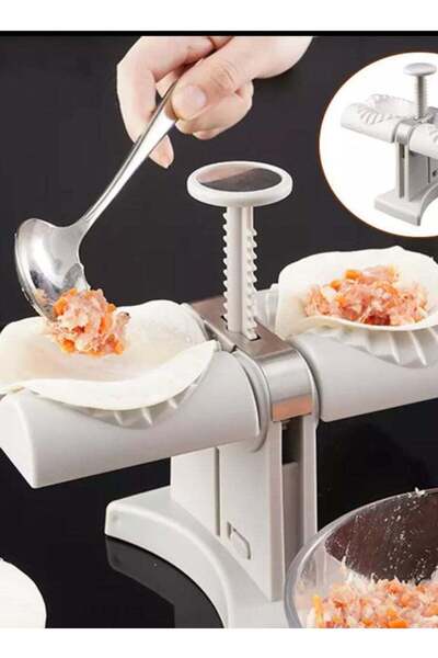 Generic صانعة سمبوسة بلاستيكية قابلة للطي قطعتين مع مبشرة